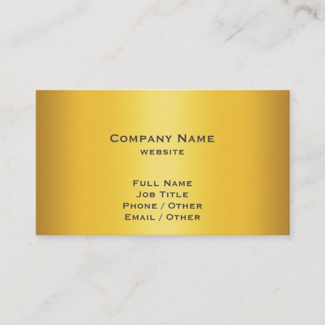 Brushed Gold Colored Business Card (Front)