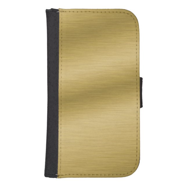Brushed Gold Elegant Phone Wallet Case (Front)