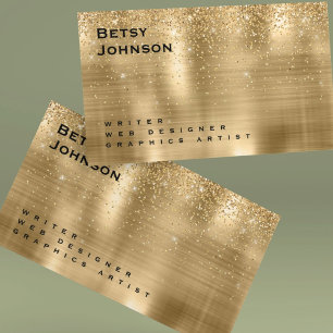 Brushed Gold Foil and Glitter Business Card