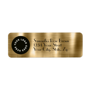 Brushed Gold Foil with Logo Return Address Label