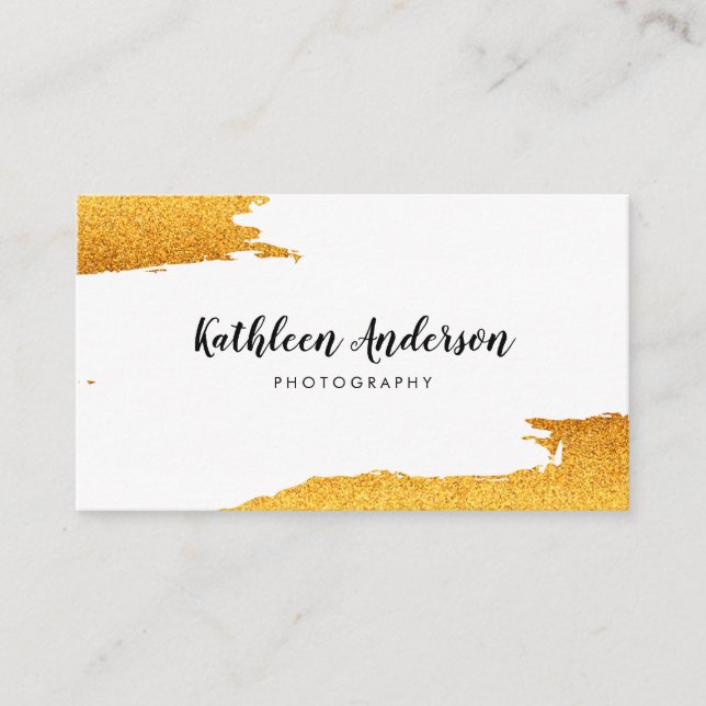 Brushed Gold Glitter Business Card (Front)