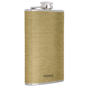 Brushed Gold Metal Look Flask