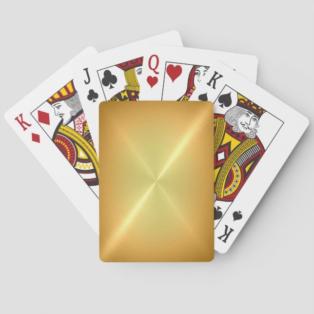 Brushed Gold Metal Poker Cards (Back)