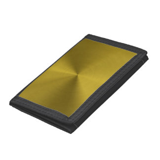 Brushed gold metal trifold wallet