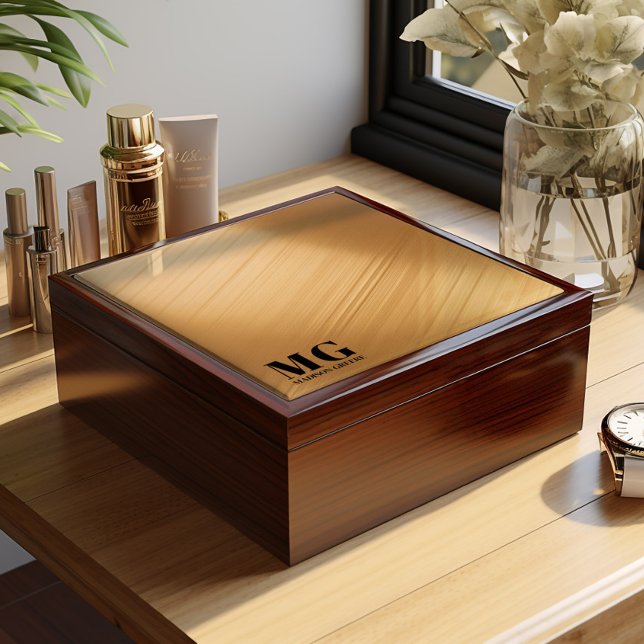 Brushed Gold Metallic Print Personalized Gift Box (Creator Uploaded)