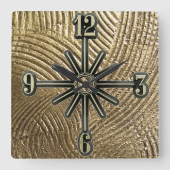 Brushed Gold Pattern Sunburst Dial Wall Clock by ImGEEE at Zazzle