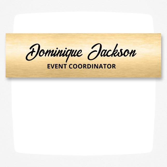 Brushed Gold Professional Employee ID  Name Tag (Creator Uploaded)