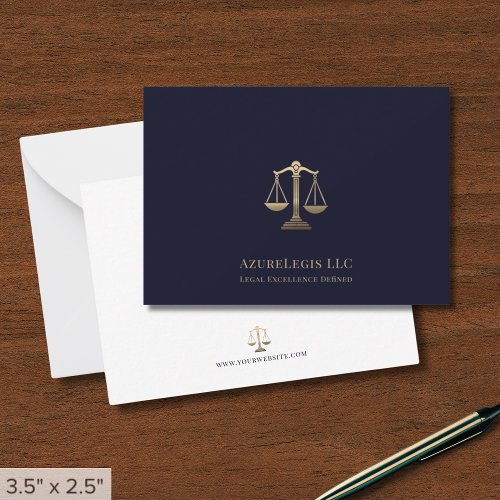 Brushed Gold Scale Law Note Card