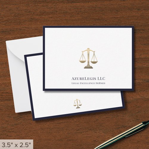 Brushed Gold Scale Law Note Card