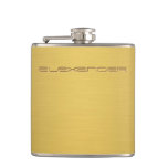 Brushed Gold With Custom Engraved Name Hip Flask at Zazzle