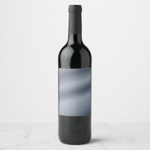 Brushed Gray Steel Elegant Faux Metal Background Wine Label