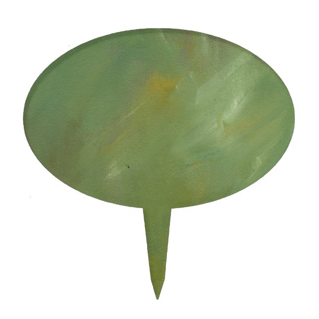 Brushed Green Faux Finish Cake Topper (Front)
