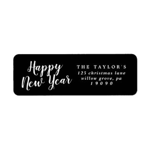 Happy New Year Return Address Labels | Zazzle