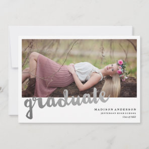 Brushed in Silver Graduation Announcement