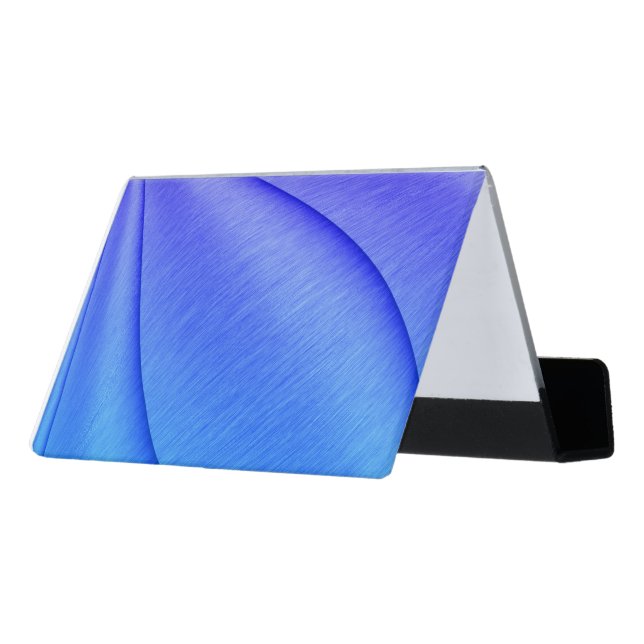 Brushed Lavender to Violet Contour Design Desk Business Card Holder (Angled Back)