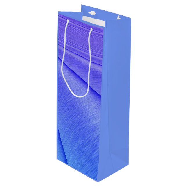 Brushed Lavender to Violet Contour Design Wine Gift Bag (Front Angled)