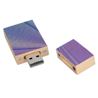 Brushed Lavender to Violet Contour Design Wood Flash Drive