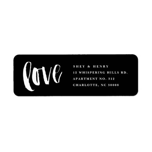 Brushed love return address label