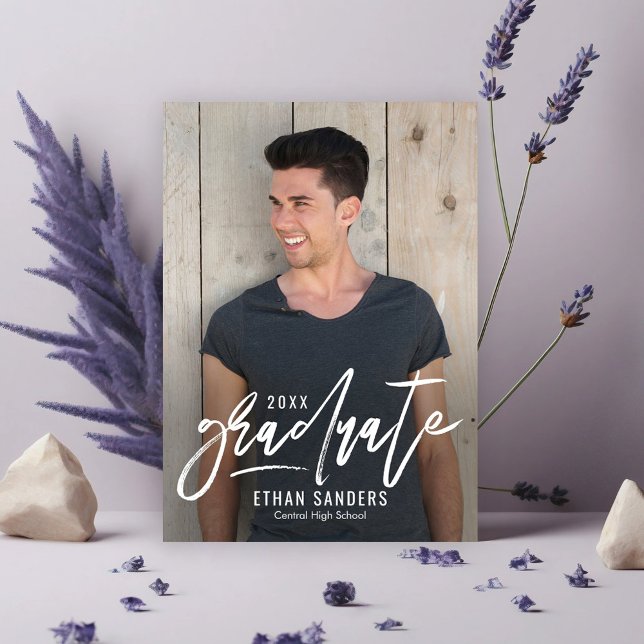 Brushed Mark Editable Color Graduation Invitation (Creator Uploaded)