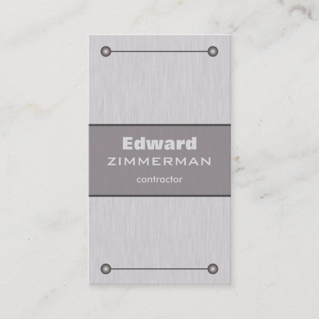 Brushed Metal: Aluminum Textured Business Card (Front)