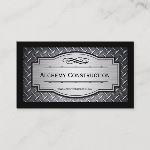 Customizable Brushed Metal and Diamond grate business cards
