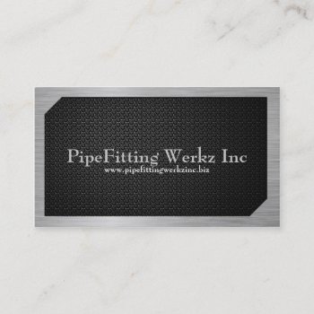 Brushed Metal And Grated Business Cards by oddlotpaperie at Zazzle