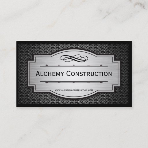 Customizable Brushed Metal and metal grate business cards