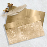 Brushed Metal Band On Glitter Gold Id802 Business Card at Zazzle