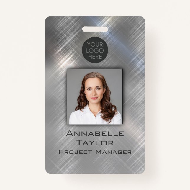 Brushed Metal Business Badge (Front)