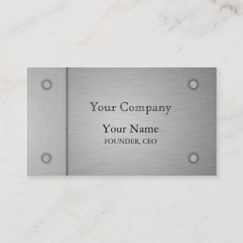Brushed Metal Business Card by AJsGraphics at Zazzle