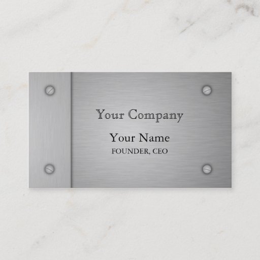 Customizable Brushed Metal Business Card