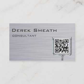 Brushed Metal Card Qr Code by ModernCard at Zazzle