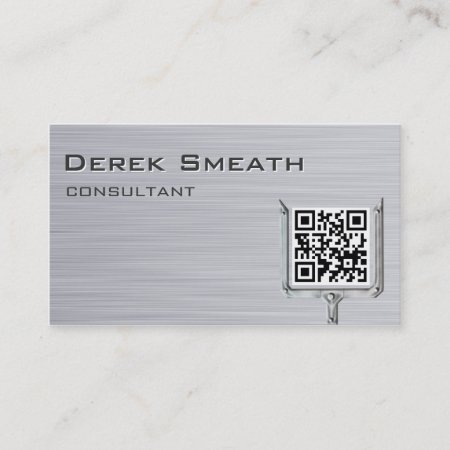 Brushed Metal Card Qr Code
