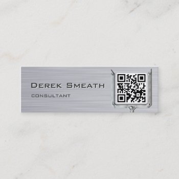 Brushed Metal Card Qr Code by ModernCard at Zazzle