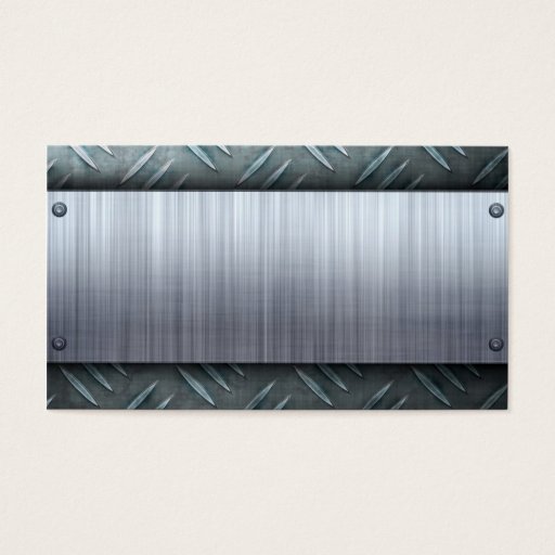 Customizable Brushed Metal Diamond Plate Template Business Card Template