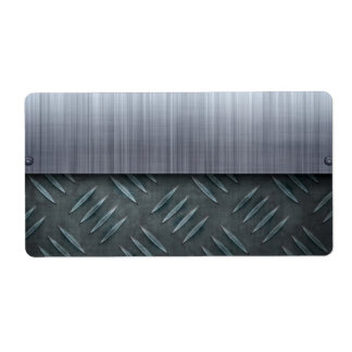 Brushed Metal Diamond Plate Template Label