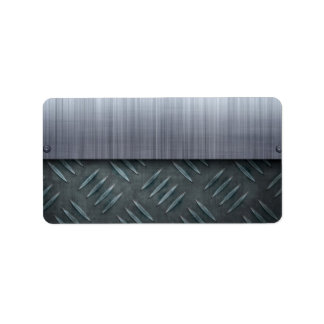 Brushed Metal Diamond Plate Template Label