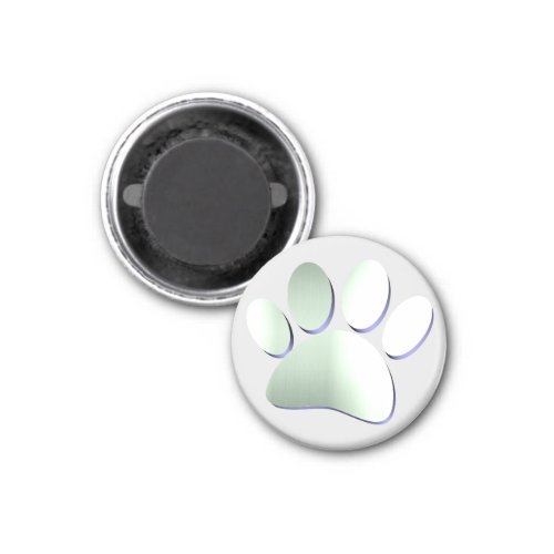 Brushed Metal Dog Paw Print Magnet