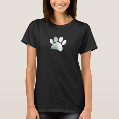 Brushed Metal Dog Paw Print T_Shirt