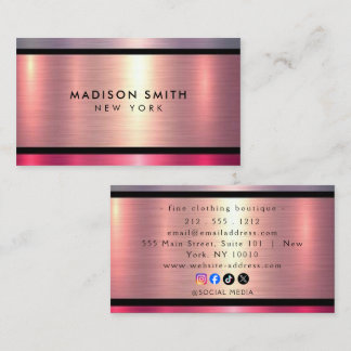 Brushed Metal Gold Banding Business Card