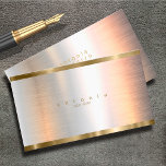 Brushed Metal Gold Banding Id801 Business Card at Zazzle