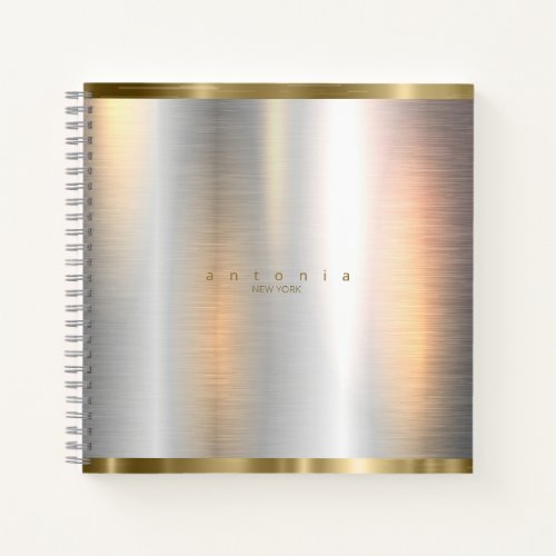 Brushed Metal Gold Banding ID801 Notebook