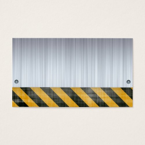 Brushed Metal Hazard Construction Layout Business Card
