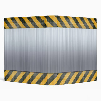 Brushed Metal Hazard Construction Layout 3 Ring Binder