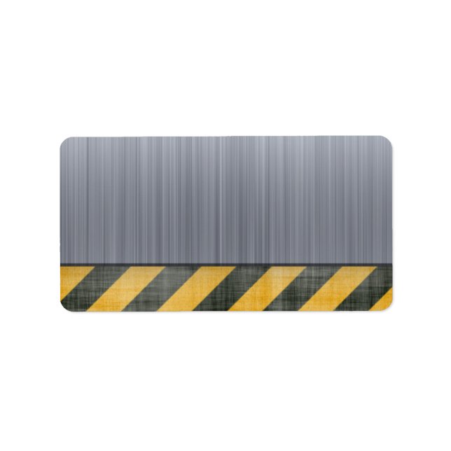 Brushed Metal Hazard Construction Layout Label (Front)