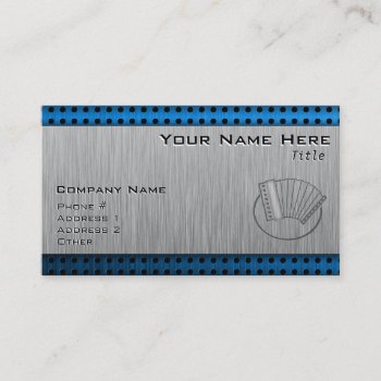 Brushed Metal-look Accordion Business Card by MusicPlanet at Zazzle