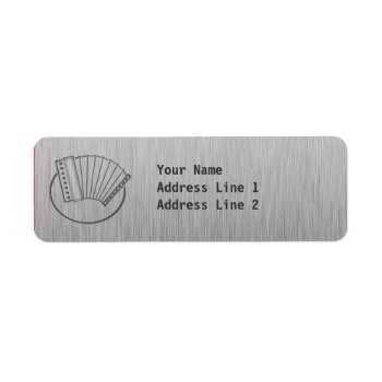 Brushed Metal-look Accordion Label by MusicPlanet at Zazzle