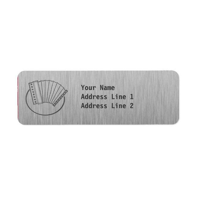 Brushed metal-look Accordion Label (Front)