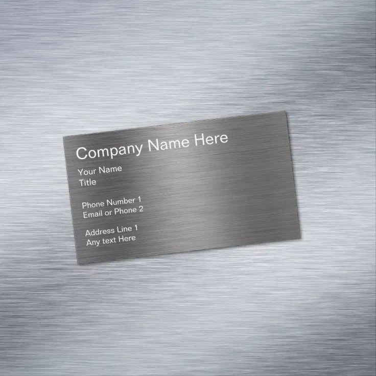 Brushed Metal Look Automotive Business Card Magnet 