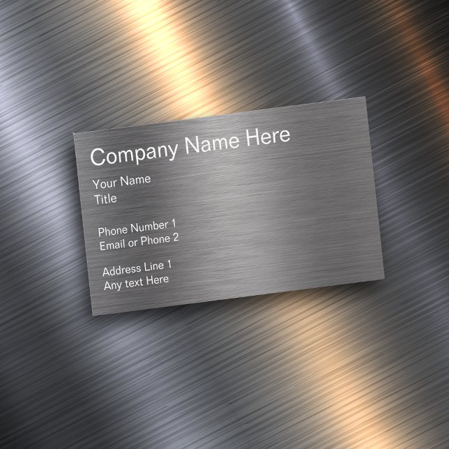 Brushed Metal Look Automotive Business Card Magnet (Creator Uploaded)